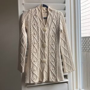 Free People Cream Knit Cardigan/Coat